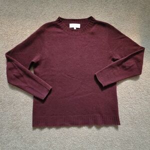 Burgundy Merino Wool Blend Sweater